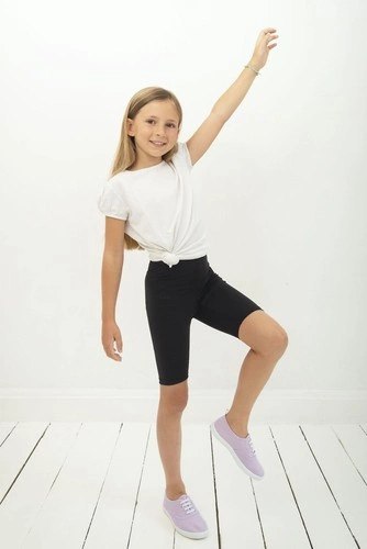 Krótkie Legginsy Dziecięce - Czarne Krótkie Legginsy Dziecięce - Czarne