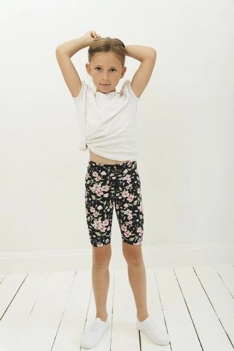 Krótkie Legginsy Dziecięce - Kolibry i Kwiaty Krótkie Legginsy Dziecięce - Kolibry i Kwiaty