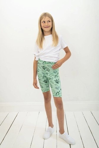 Krótkie Legginsy Dziecięce - Zielone Miętowe Krótkie Legginsy Dziecięce - Zielone Miętowe