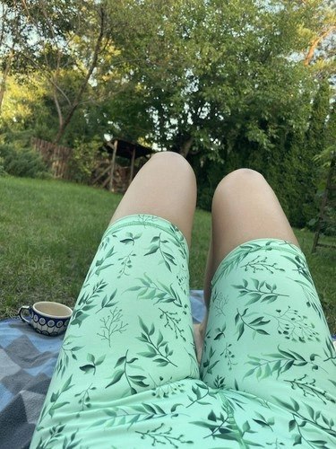 Krótkie Legginsy z Wysokim Stanem - Zielono-Miętowe Krótkie Legginsy z Wysokim Stanem - Zielono-Miętowe