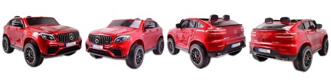 MERCEDES GLC 63S LICENCJA, 4X4, 2x12V, WALIZKA, MIĘKKIE KOŁA EVA, MIĘKKIE SIEDZENIE, LAKIER POLEROWANY, FULL OPCJA/XMX608