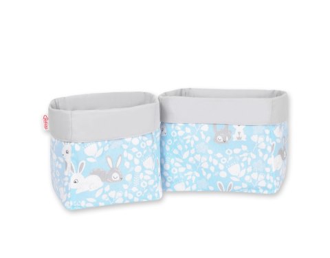 Komplet koszyczków na komodę 2szt. - króliczki niebieskie Komplet koszyczków na komodę 2szt. - króliczki niebieskie