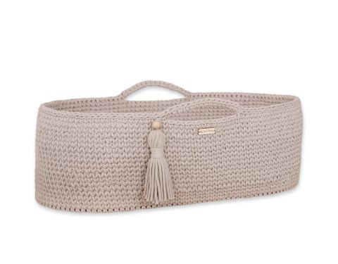 Kosz Mojżesza BOHO bawełniany Handmade z materacykiem - jasny beżowy Kosz Mojżesza BOHO bawełniany Handmade z materacykiem - jasny beżowy