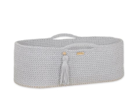 Kosz Mojżesza BOHO bawełniany Handmade z materacykiem - szary Kosz Mojżesza BOHO bawełniany Handmade z materacykiem - szary