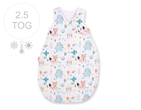 Śpiworek niemowlęcy całoroczny ocieplany 75 cm- misie niebieskie