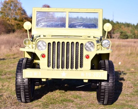 MEGA DZIP WOJSKOWY DLA 3 DZIECI, 4X4,WALIZKA NA AKUMULATOR, MIĘKKIE KOŁA, MIĘKKIE SIEDZENIE/JH101