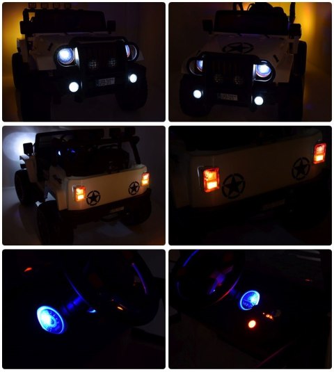 MEGA JEEP 4X4 Z REDUKTOREM NAPĘDU EXCLUSIVE 24 V, 480 WAT, WOLNY START,MIĘKKIE KOŁA /WXE1688-24V