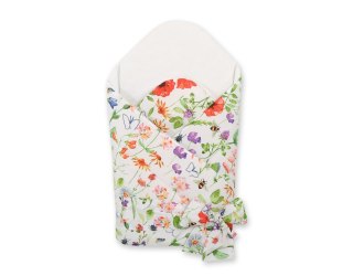 Rożek dla niemowląt z wiązaniem 2w1 usztywniany i miękki - łąka