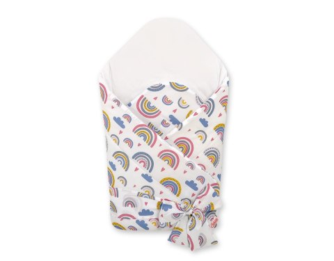 Rożek dla niemowląt z wiązaniem 2w1 usztywniany i miękki - tęcza