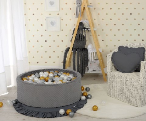 Suchy basen minky H-30 cm z piłkami 200szt.- ciemnoszary Suchy basen minky H-30 cm z piłkami 200szt.- ciemnoszary