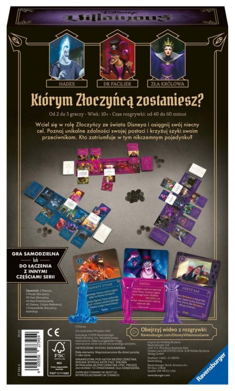 Ravensburger Disney Villainous. Źli do szpiku kości - Dodatek do gry 27345 Ravensburger Disney Villainous. Źli do szpiku kości - Dodatek do gry 27345