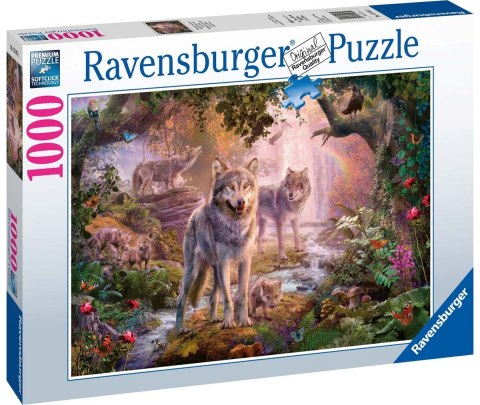 Ravensburger Puzzle 2D 1000 elementów: Rodzina wilków latem 15185 Ravensburger Puzzle 2D 1000 elementów: Rodzina wilków latem 15185