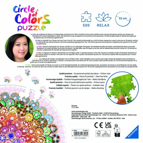 Ravensburger Puzzle 2D: Paleta kolorów. Donuty 500 elementów 17346