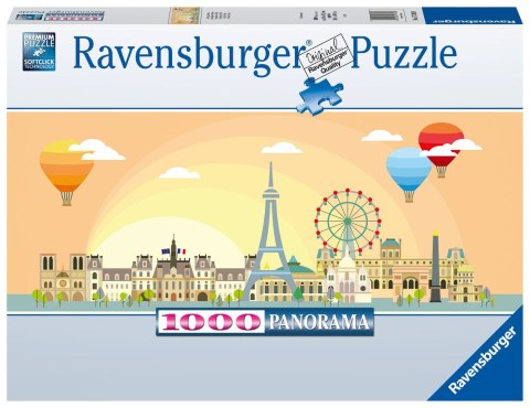Ravensburger Puzzle 2D Panoramiczne 1000 elementów: Paryż 17393 Ravensburger Puzzle 2D Panoramiczne 1000 elementów: Paryż 17393