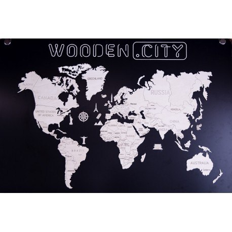 Drewniane puzzle 3d wooden.city - mapa świata xl coral Drewniane puzzle 3d wooden.city - mapa świata xl coral