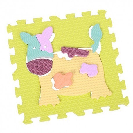 Piankowe puzzle podłogowe wesołe zoo z obrzeżem - 77 elementów Piankowe puzzle podłogowe wesołe zoo z obrzeżem - 77 elementów